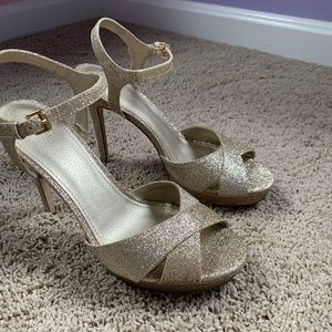 gold formal dance heels